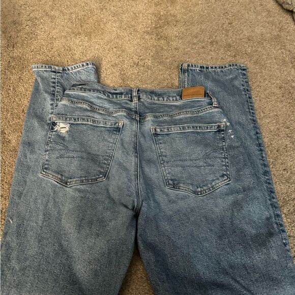 American Eagle 90's Straight Jeans Women's Strigid Stitch Detail Denim Size 2 - Picture 4 of 13